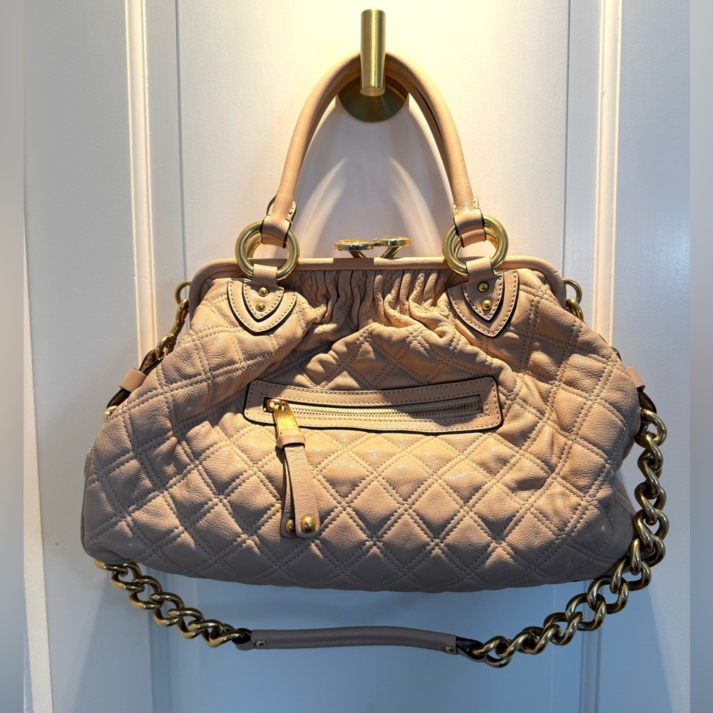 Marc Jacobs Quilted Tan Bag with Gold Accents